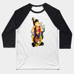 Ganesha : Veena Vadak Baseball T-Shirt